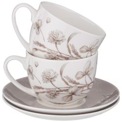 ЧАЙНЫЙ НАБОР LEFARD "WHITE FLOWER" НА 6ПЕР. 12ПР. 330МЛ СЕРЫЙ (КОР=4НАБ.)