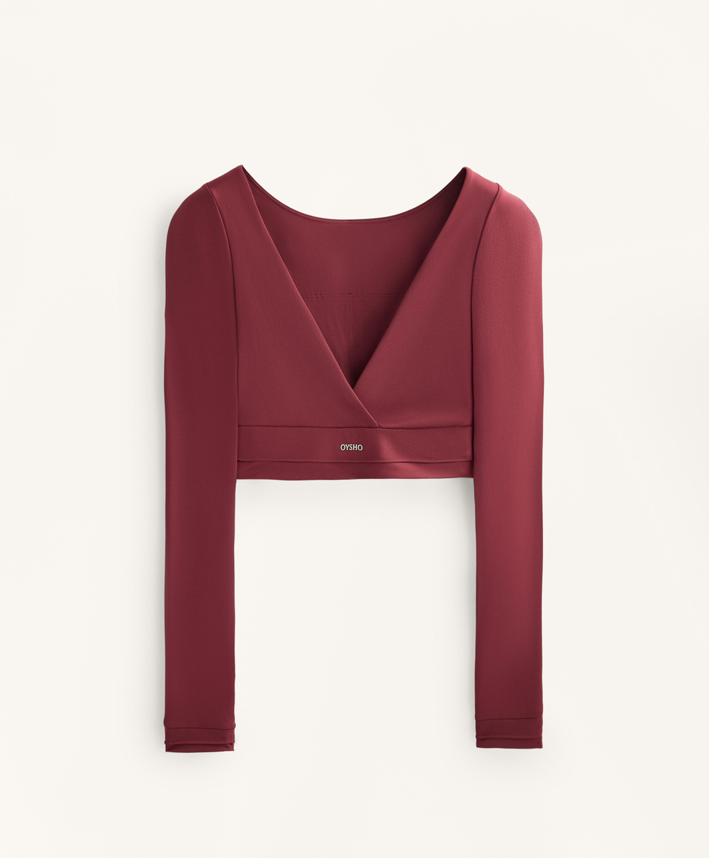 Oysho Лонгслив Comfortlux, сливовый