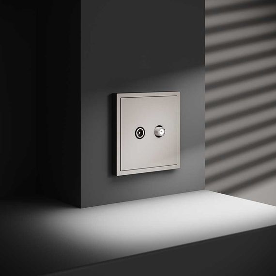 Розетка телевизионнная встраиваемая Voltum S70 оконечная TV+SAT, (кашемир) VLS060403