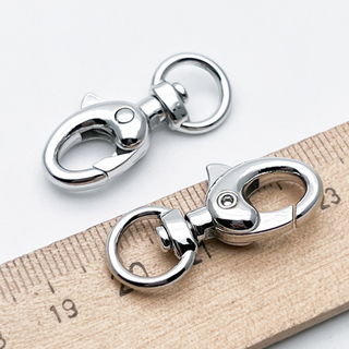 Замок-карабин, цвет серебро (родий), размер 31*12 мм, цена за 1 шт