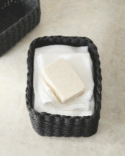 ZARA HOME ПЛЕТЕНАЯ КОРЗИНА, ЧЕРНЫЙ