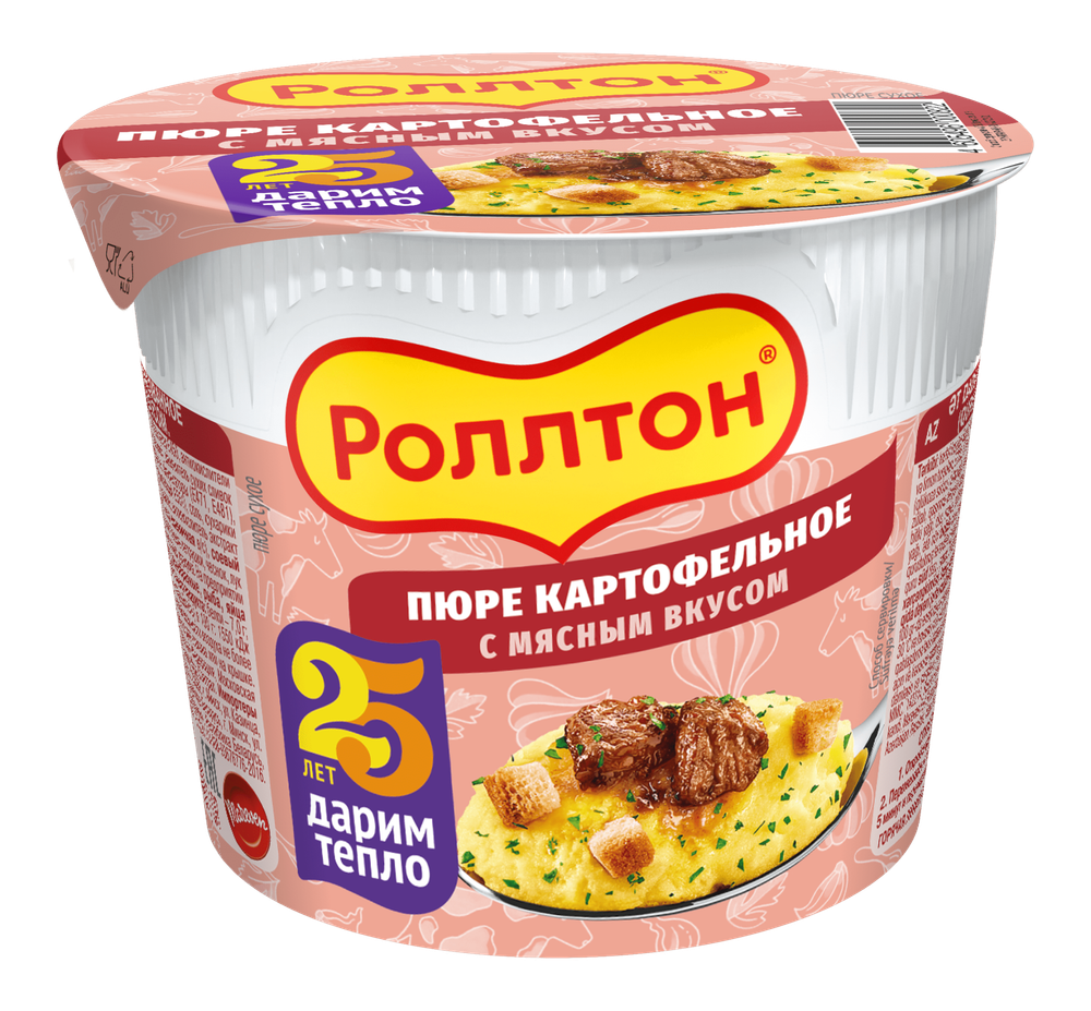 Пюре картофельное с мясным вкусом, Роллтон, 40 г