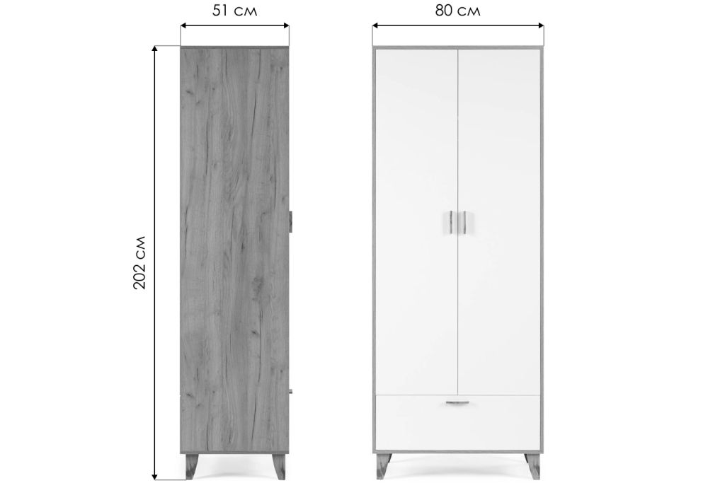 Шкаф Эго Шк-1 на ножках дуб крафт золотой / камень темный