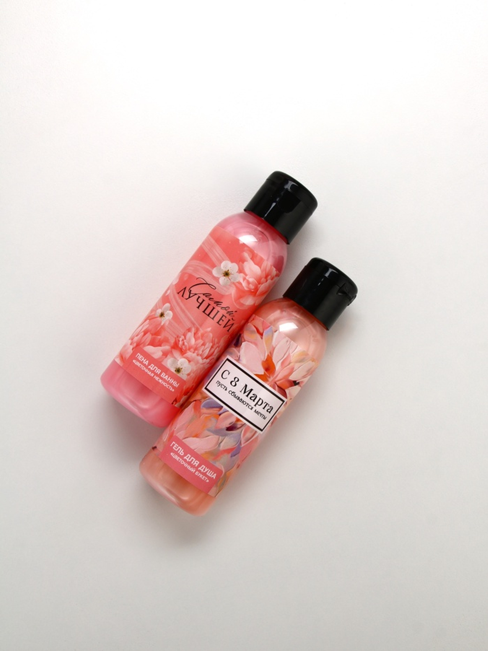 Подарочный набор «8 Марта!»: гель для душа и пена для ванны, 2×100 мл, Чистое счастье