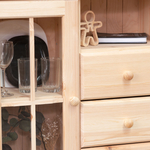 Комод Бритта 2 двери 3 ящика из массива сосны, 113х32х94 см, в натуральной отделке