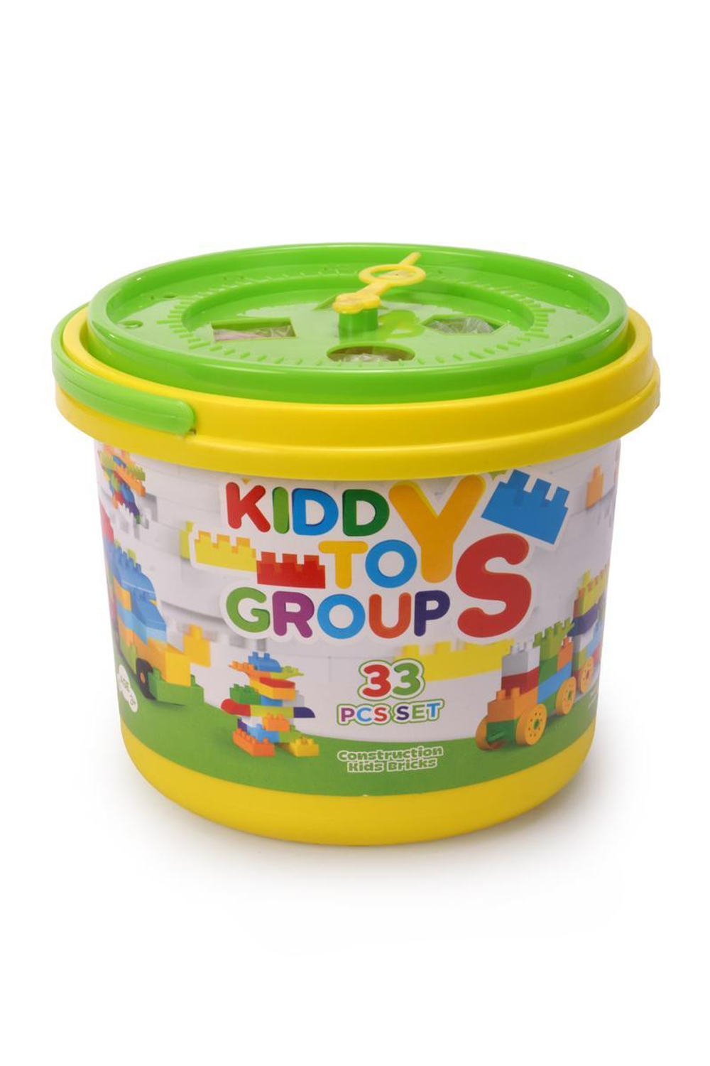 Конструктор в ведре BLOCKS №33. Артикул Арт.№043(в наборе 33 детали конструктора, ведро, крышка от в