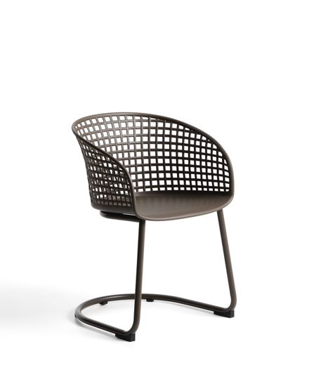 Уличный стул Tenaro из коричневого пластика и стали