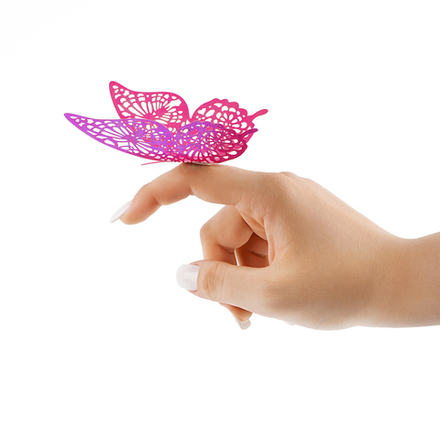 Наклейки Волшебные бабочки Фуксия Голография