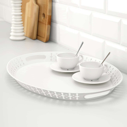 IKEA ROMANTISK  (ИКЕА РОМАНТИСК)  -  Поднос, белый, 52x39 см