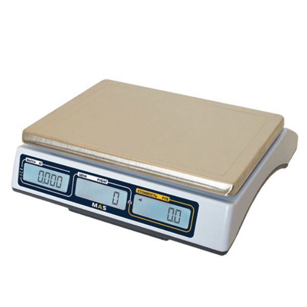 Весы торговые настольные MAS MASter MR1-30, RS232, USB (опция), 30кг, 5/10гр, 310х220, с поверкой, без стойки