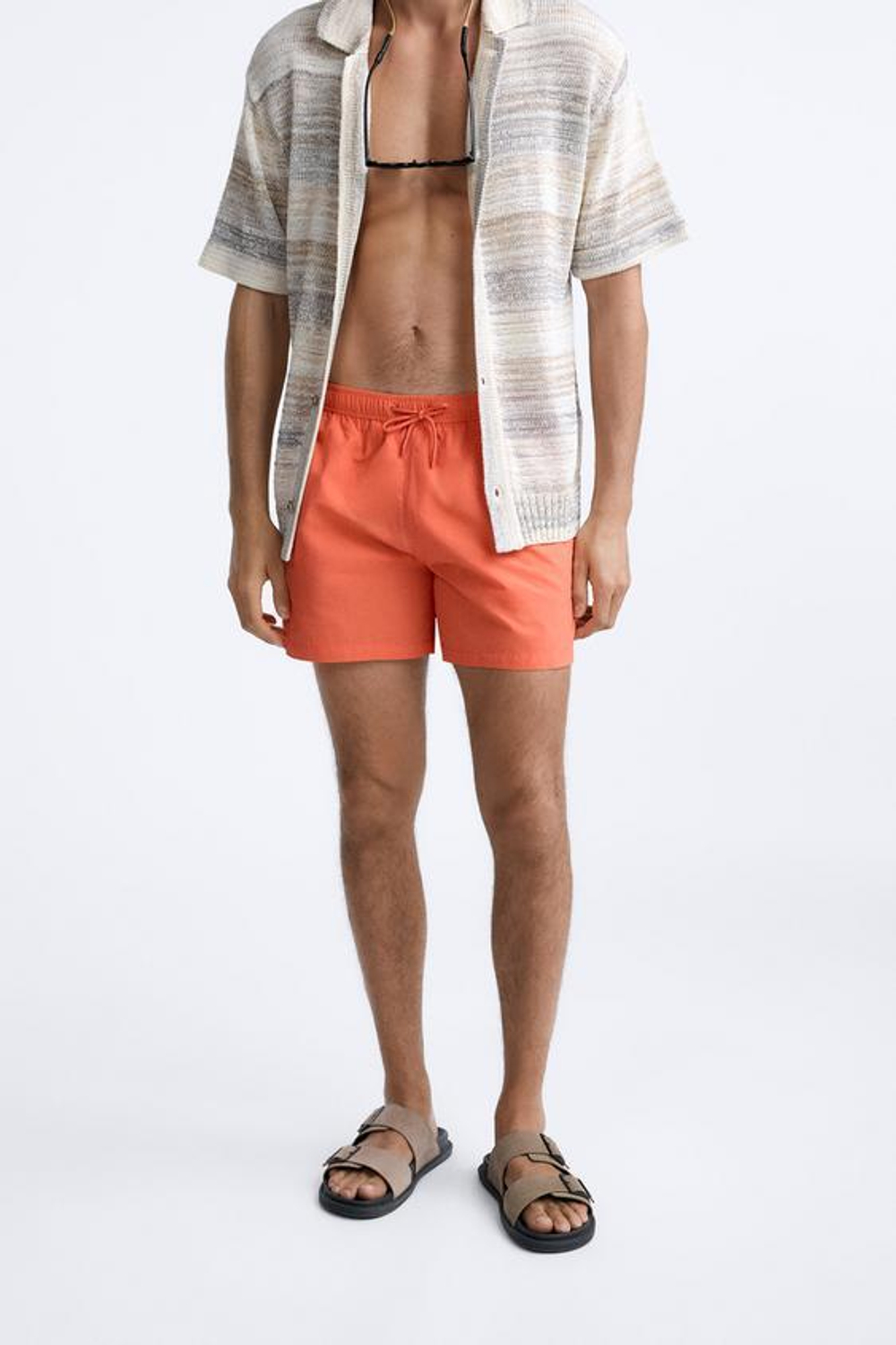 ZARA БАЗОВЫЕ ПЛАВКИ КЛАССИЧЕСКОГО КРОЯ, ОГНЕННО-КОРАЛЛОВЫЙ