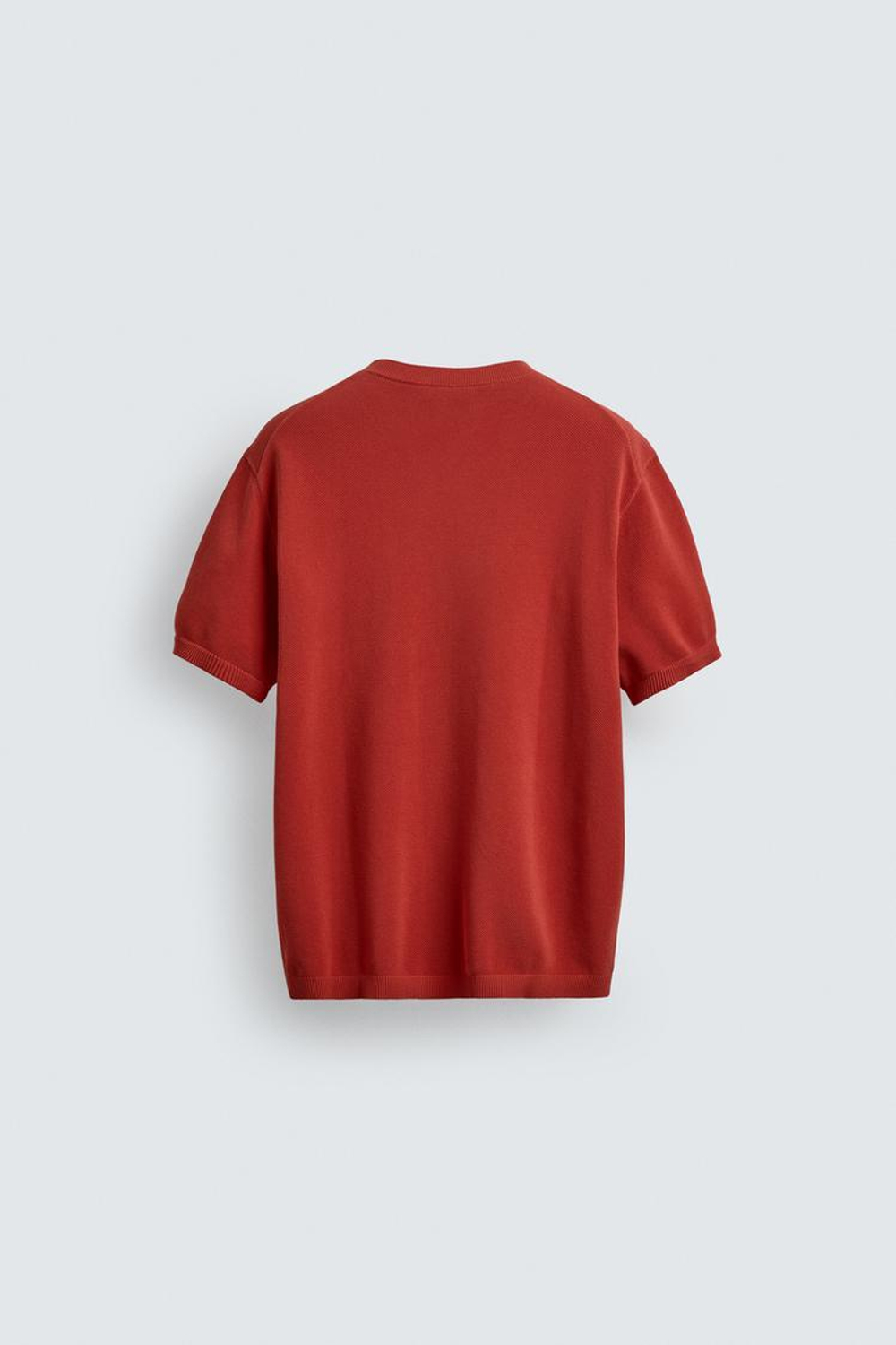 ZARA ФУТБОЛКА RELAXED FIT ИЗ ТРИКОТАЖА, КРАСНЫЙ