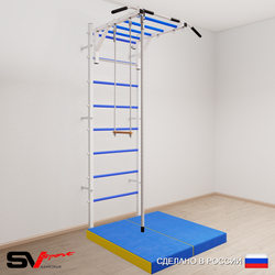 Шведская стенка Sv Sport усиленная 6354 (Турник рукоход/Канат/Трапеция/Мат 1м)