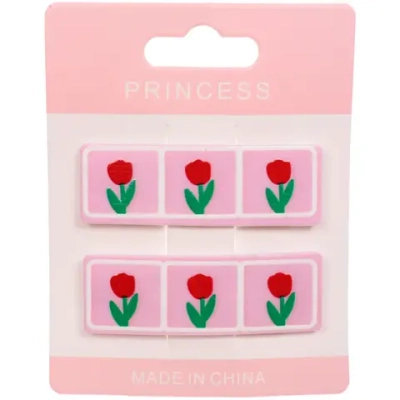 Зажимы для волос детские 2шт «КАРАМЕЛЬ», тюльпаны красные, 5.5*.1.7см