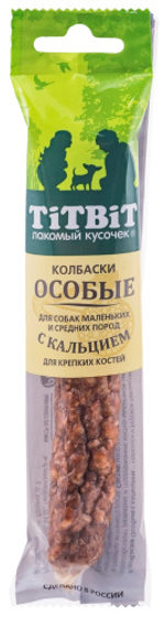 TITBIT Лакомство для собак Колбаски особые с кальцием для мелких и средних пород, 30 г