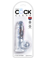 Прозрачный фаллоимитатор King Cock Clear 5" Cock with Balls - 15,2 см.