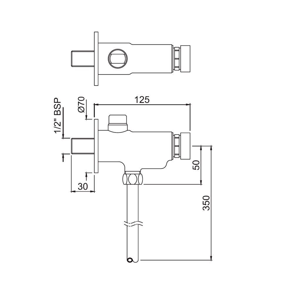Jaquar, смыв для писсуаров Pressmatic, механический, Хром PRS-CHR-077