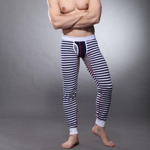 Мужские кальсоны в синюю полоску SEOBEAN Navy Stripe Long Johnes