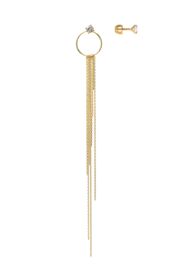 Асимметричные серьги-пусеты в позолоте