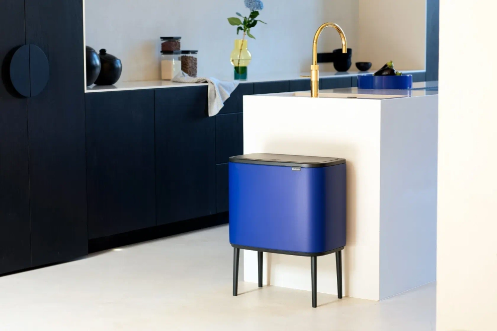 Brabantia Bo Touch 11+23 л контейнер для мусора mineral power синий