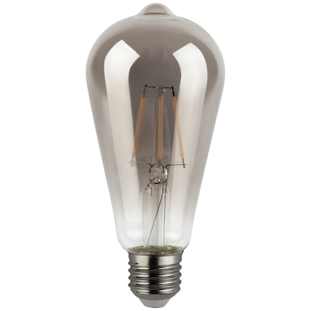 Лампа светодиодная ЭРА F-LED ST64-7W-824-E27 smoky 7Вт филамент дымчатая теплый белый свет Е27