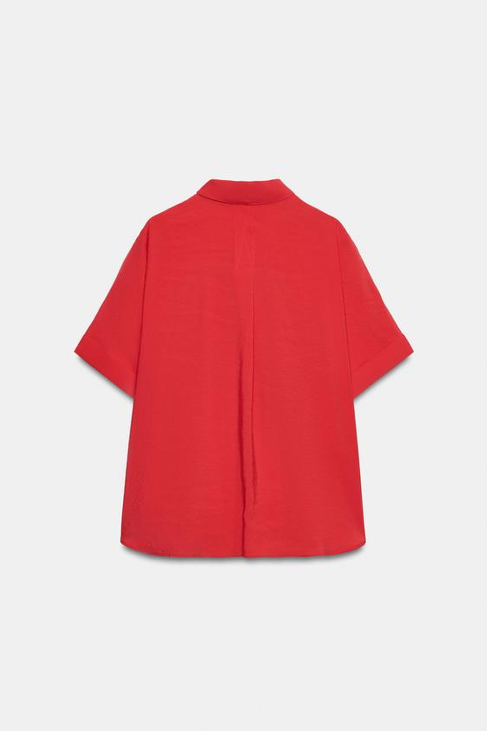 ZARA РУБАШКА СТРУЯЩЕГОСЯ КРОЯ С КОРОТКИМИ РУКАВАМИ, КРАСНЫЙ