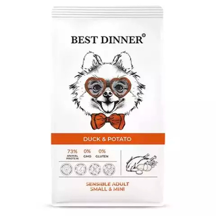 Best Dinner Adult Sensible корм для собак мини с уткой и картофелем 10 кг