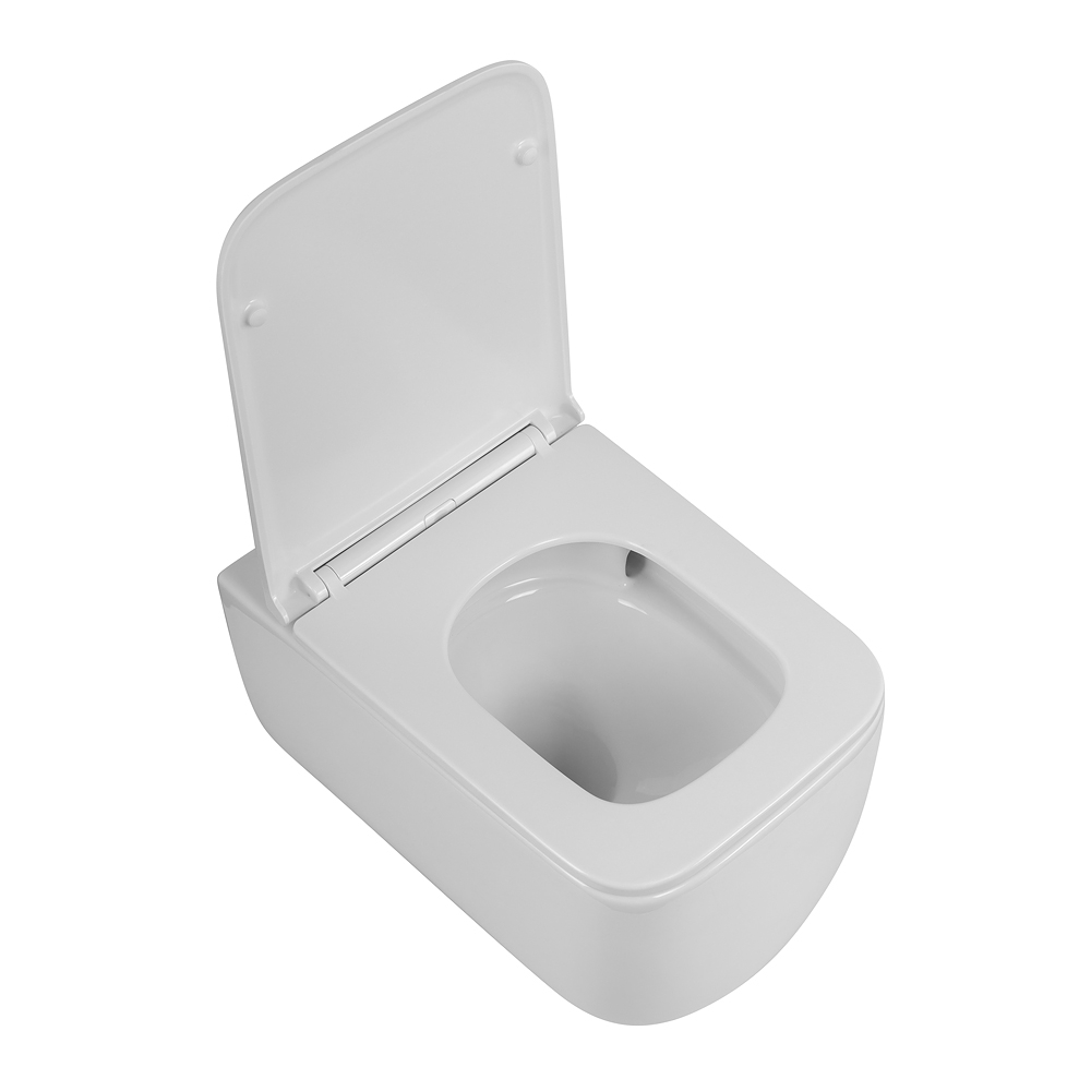 Унитаз подвесной безободковый с сиденьем и смывом TORNADO BelBagno LUCE-TOR BB076CH-TOR/SC