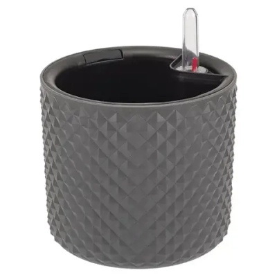 Кашпо ФАСЕТ D150мм с вставкой и с автополивом Графитовый (комплект 12 шт)