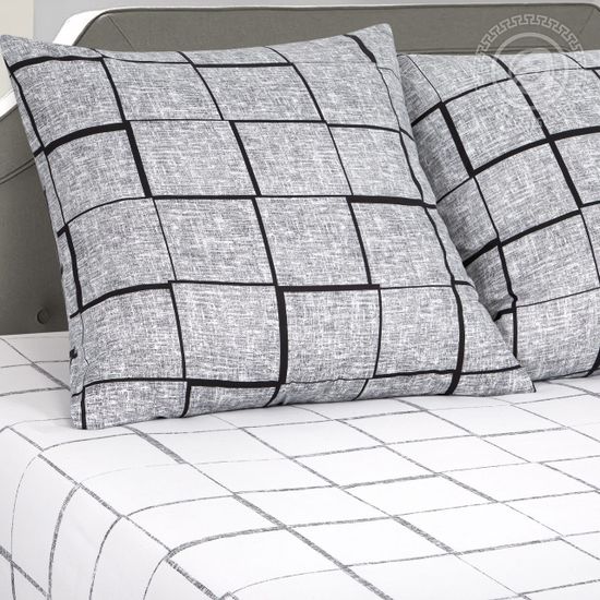 Двуспальный с европростынёй комплект постельного белья Пифагор DE LUXE поплин наволочки 70x70 см