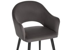 Стул на металлокаркасе Апри микровелюр графитовый / черный глянец