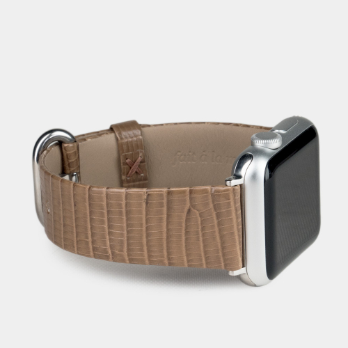 Ремешок для Apple Watch 44/45/46 mm из кожи ящерицы, цвета кофе