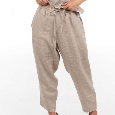 Бриджи льняные с манжетом (серые)