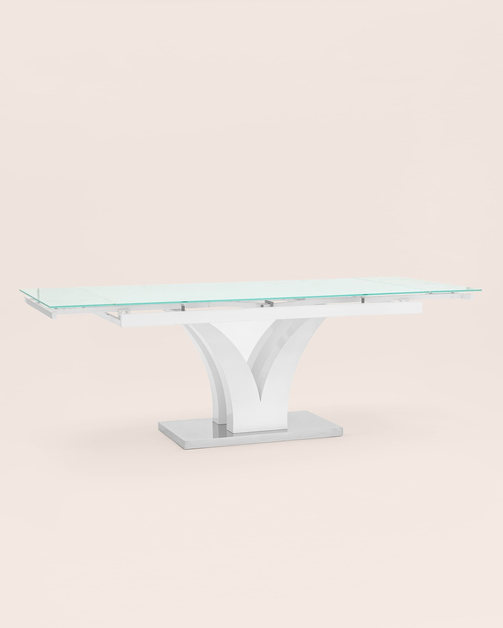 Стол обеденный Верона раскладной 160-220*90 глянцевый белый