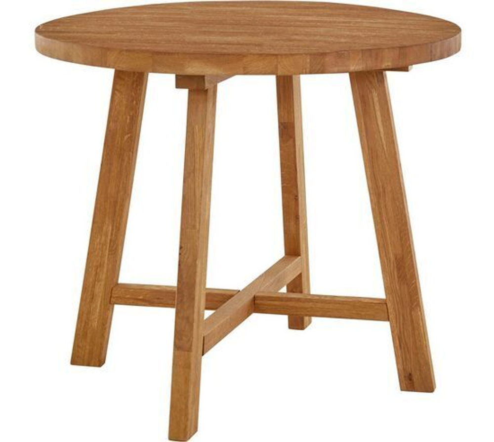 Дизайнерский круглый обеденный стол Таула 140х140х74 см из массива дуба, белый