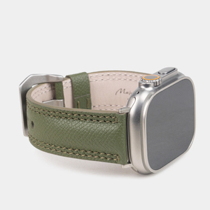Ремешок для Apple Watch Ultra 49mm из кожи Saffiano, зеленого цвета