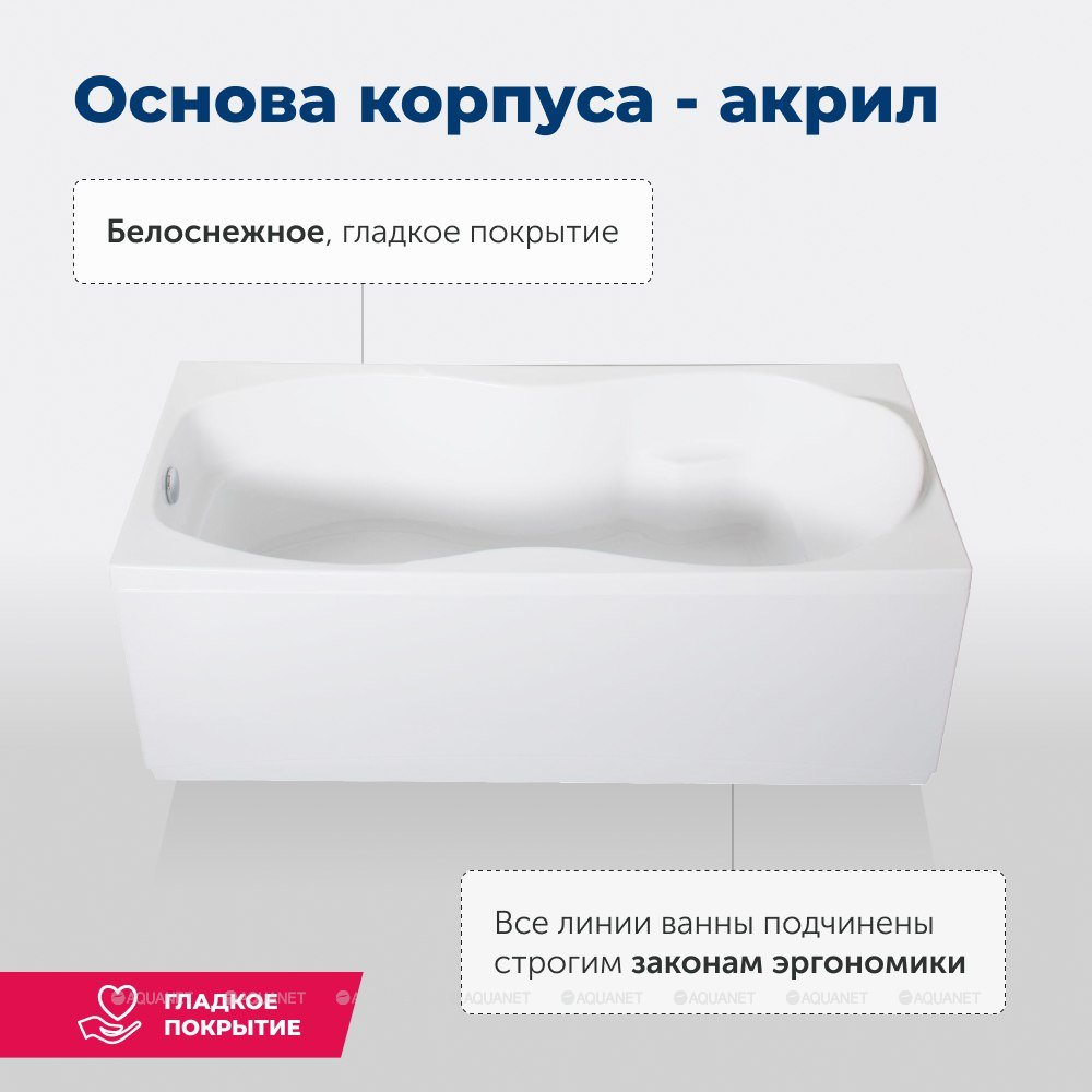 Акриловая ванна Aquanet (Акванет) Tessa NEW 170x70 с каркасом