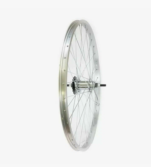 Колесо заднее 28" TRIX ножной тормоз 1 ск. / обод один. алюм. серебр. A/V 21х15.6 / втулка серебр. звезда 18