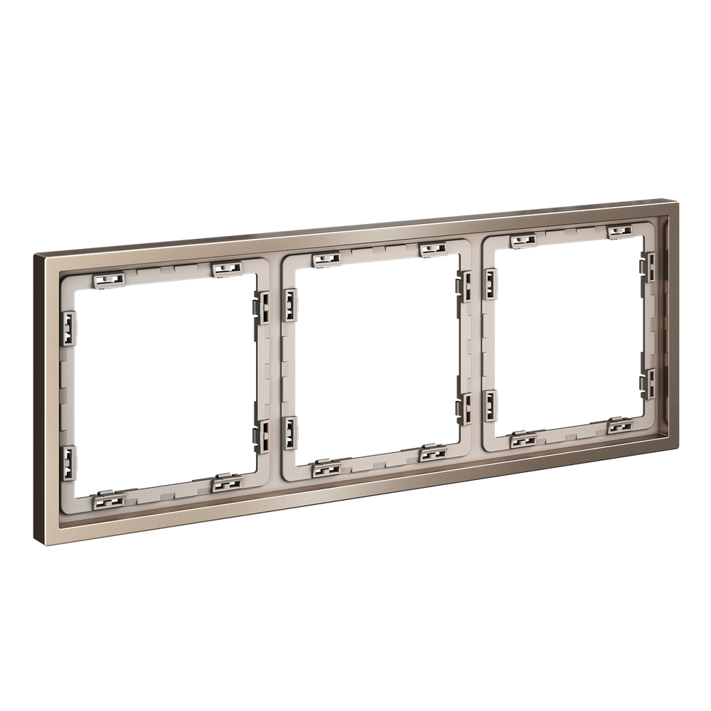 Рамка металлическая на 3 поста, S70 Metal (платина)