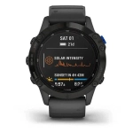 Спортивные наручные часы Garmin Fenix 6 Pro Solar черный с серым ремешком 010-02410-11