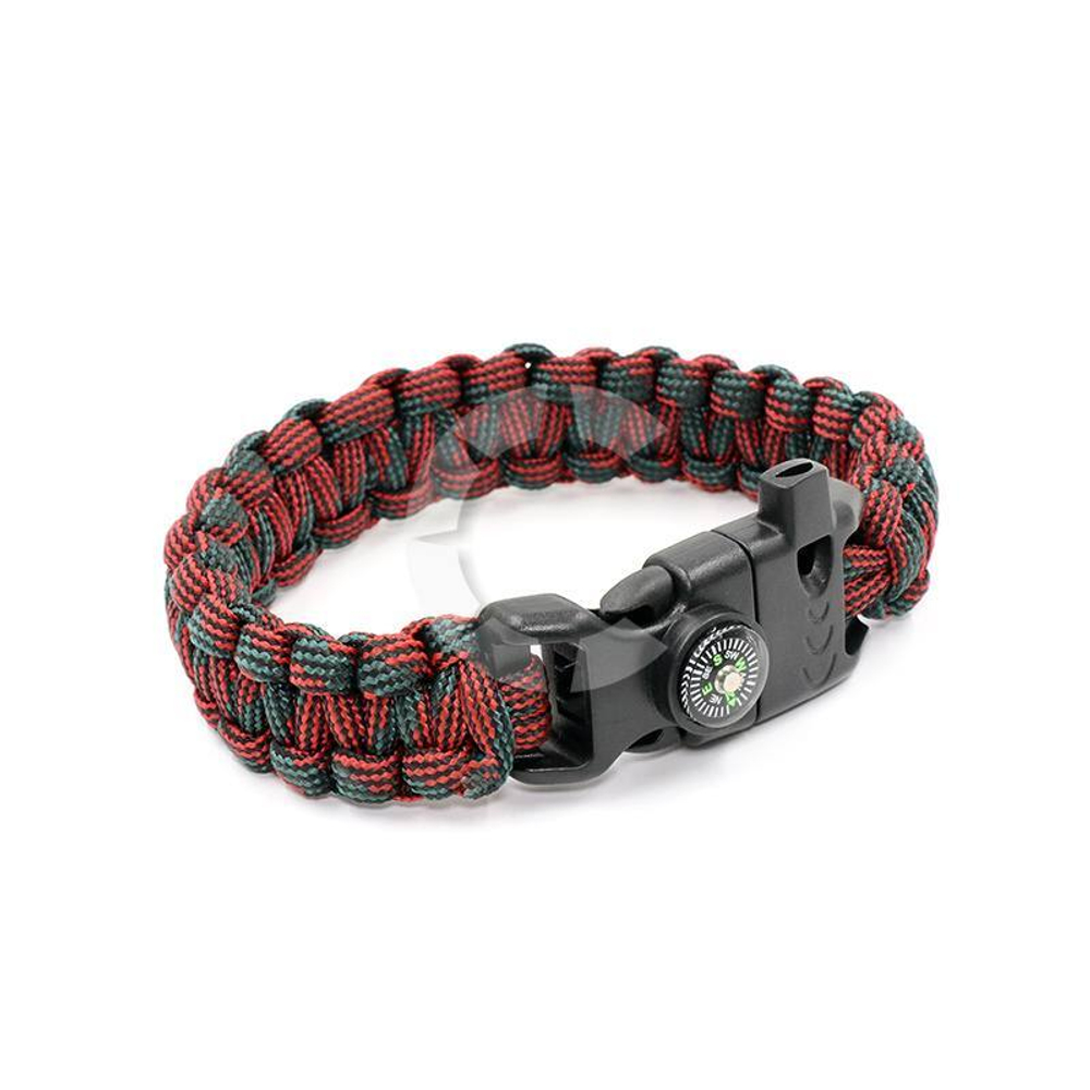 Браслет СЛЕДОПЫТ из паракорда со свистком и огнивом 24,5х2см