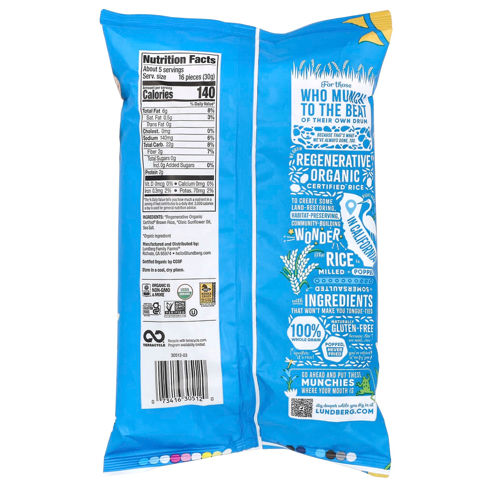 Lundberg, Органический рисовый торт Minis, морская соль, 142 г (5 унций)