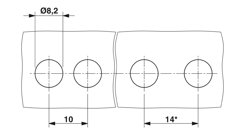 0709233 - VDFK 4/K - Проходная клемма через стенку