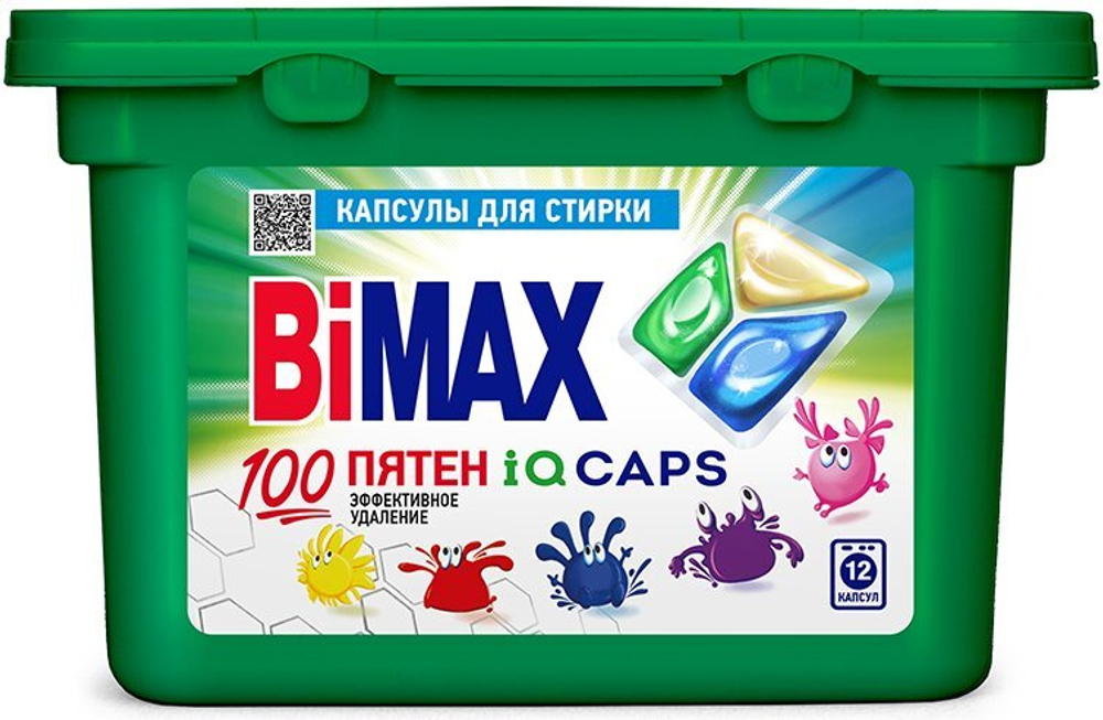 BiMAX Капсулы Для Стирки 100 ПЯТЕН 12шт х13г *2*4 *360