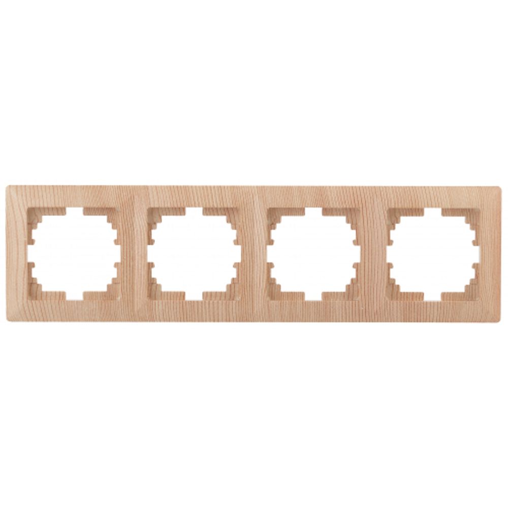Рамка для розеток и выключателей Intro Solo 4-504-11 на 4 поста, СУ, сосна