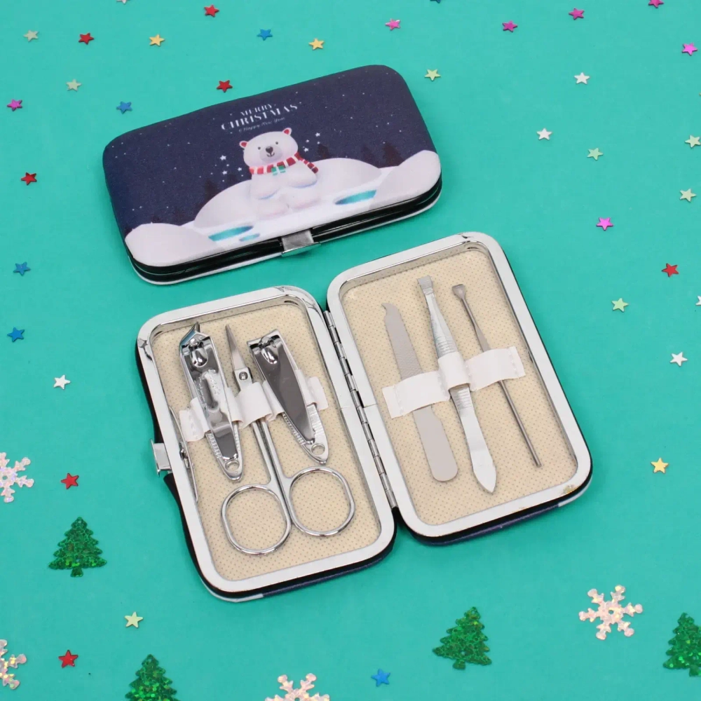 Набор для маникюра в футляре 6 предметов «New Bon Salon - Медвежонок Вайт»,11*6,5см