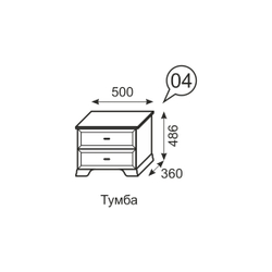 Тумба прикроватная закрытая Венеция 04