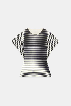 ZARA ПРИТАЛЕННАЯ ФУТБОЛКА В ПОЛОСКУ, ПОЛОСКИ