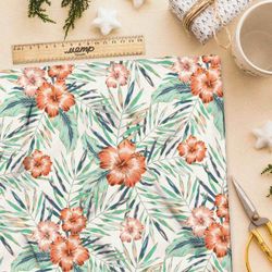 Ткань ниагара тропические цветочки