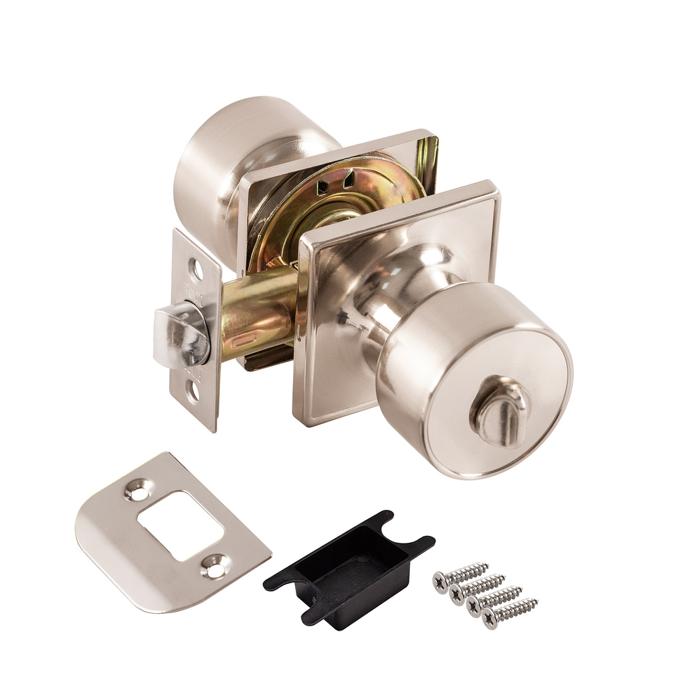 Замок ручка Никель с фиксатором DK772